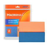 MACROMAX MICROFIBER GLASS CLOTHS (2 Pack) | 100% Microfiber, Lint-Free & Streak-Free Glass Cleaning