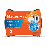 MACROMAX MERCAN SPONGE (3 Pack) | Ergonomic Grip for Powerful Shiny Cleaning