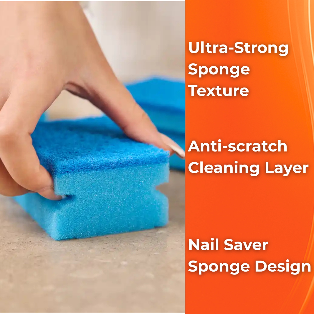 MACROMAX NON-SCRATCH SPONGE (4-Pack) | Gentle Cleaning for Delicate Surfaces