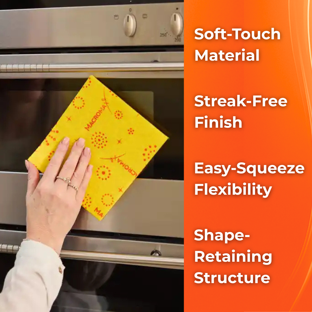 MACROMAX ECONOMIC CLEANING CLOTH (9 Pack) | Super Absorbent & Lint-Free