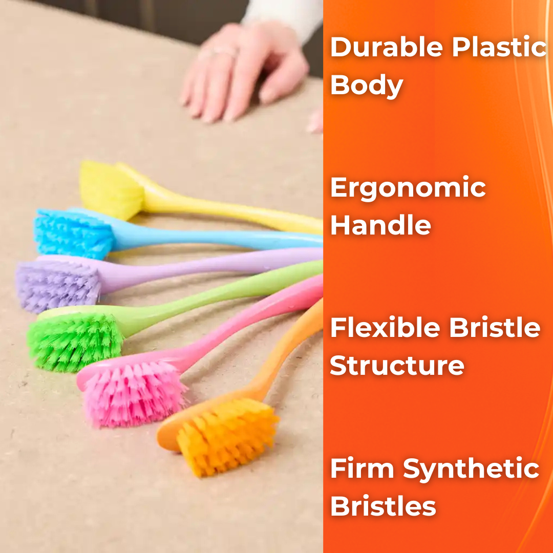 MACROMAX DISHWASHING BRUSH Non-Scratch for Practical, Multi-Surface Cleaning