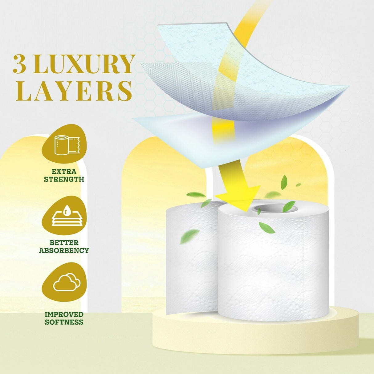 9 x Luxury Toilet roll Rolls Lemon Fragrance