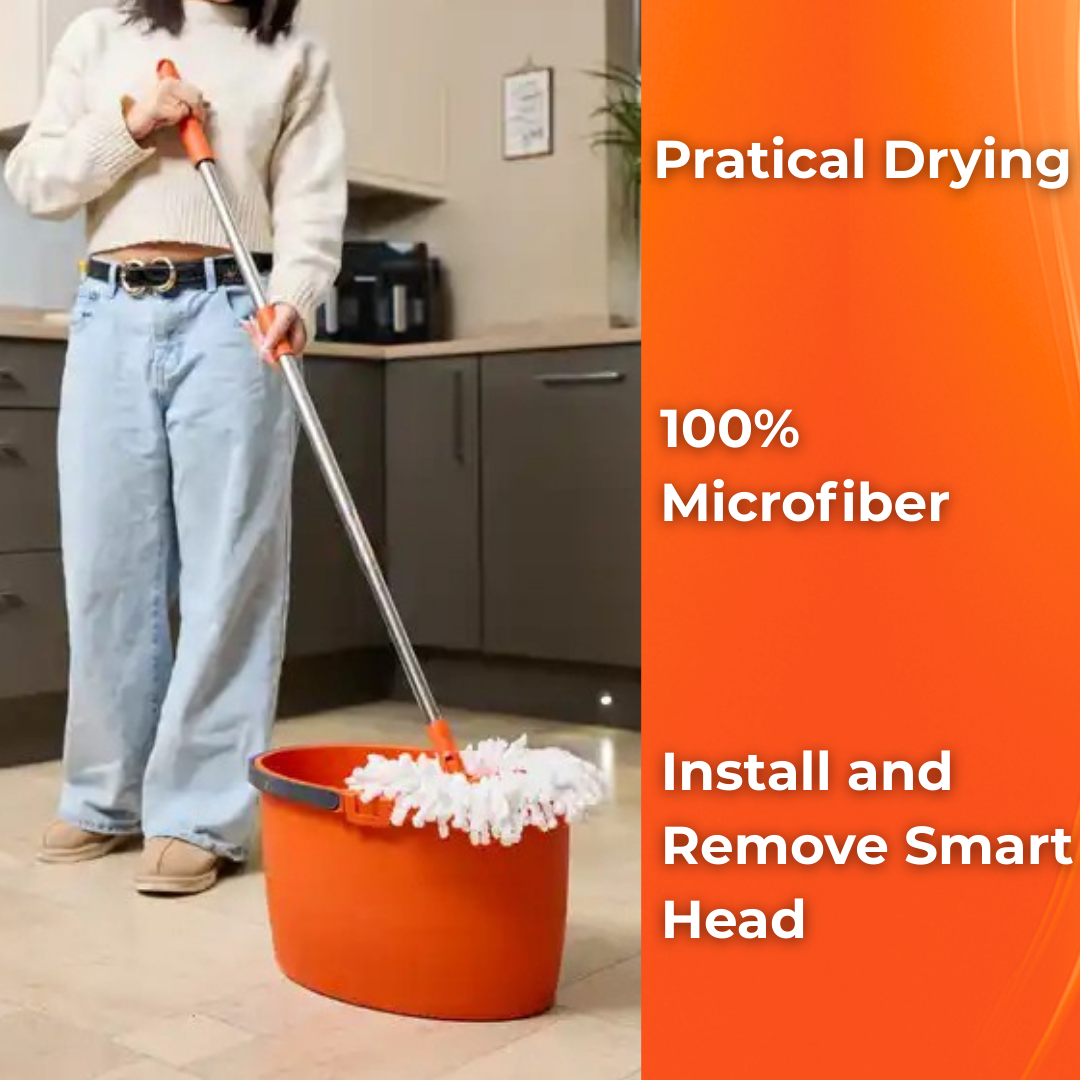 MACROMAX FASTER SPIN MOP AND BUCKET SET + MULTI MOP REFILL| 360° Microfiber Mop | Easy Install & Spin Drying