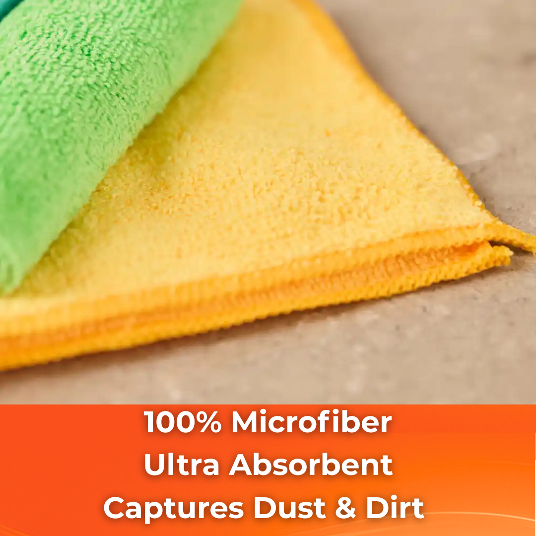 MACROMAX 100% MICROFIBRE CLEANING CLOTH (4 Pack) |Ultra Absorbent, 100% Microfibre, Lint-Free (4 Pack)