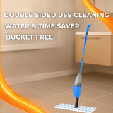MACROMAX FASHION DOUBLE SPRAY MOP – 360° Swivel Head with 550ml Refillable Bottle and Washable Pads
