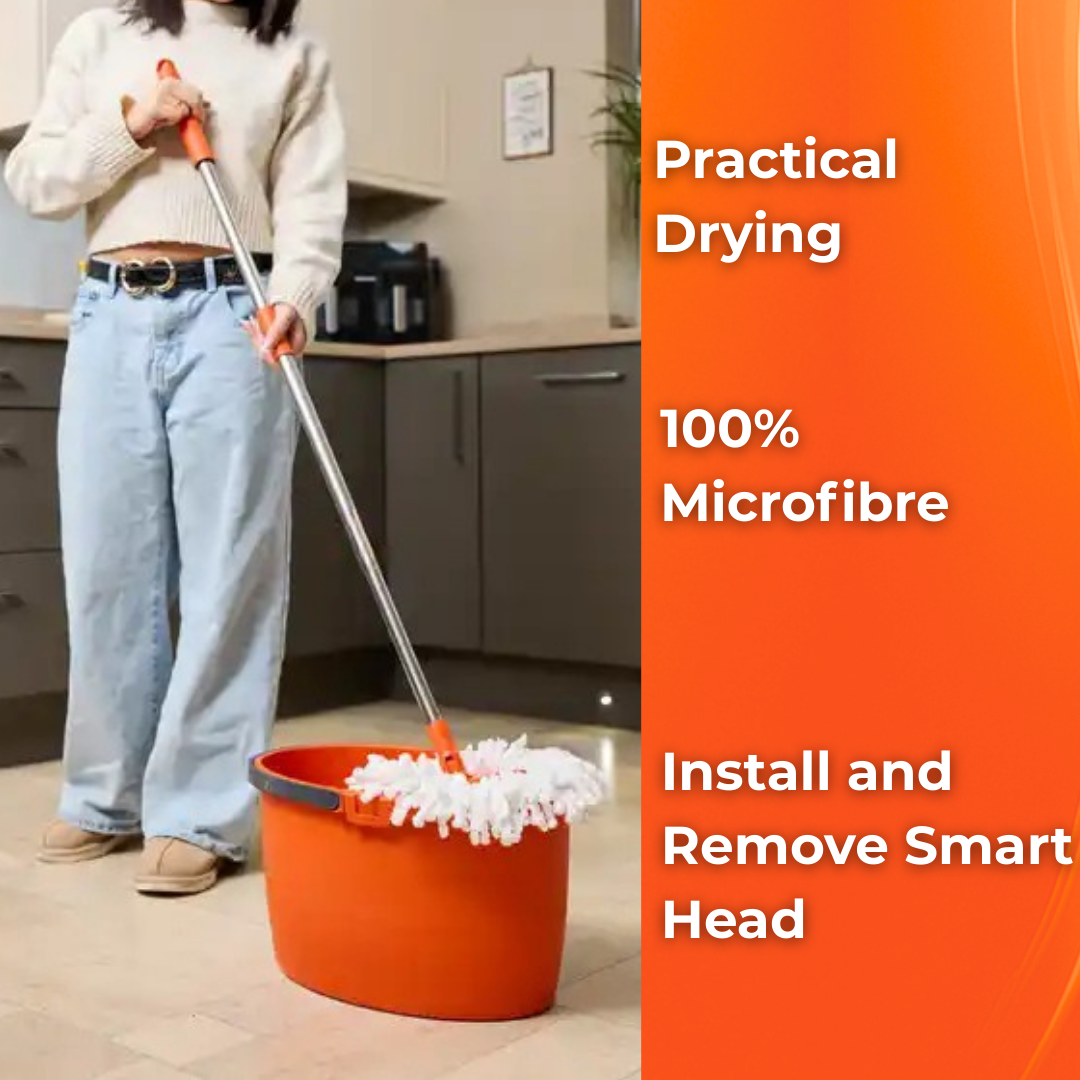 MACROMAX FASTER SPIN MOP AND BUCKET SET + MULTI MOP REFILL| 360° Microfibre Mop | Easy Install & Spin Drying