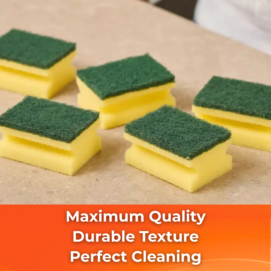 MACROMAX CLASSIC GREEN SPONGE – Nail Saver (5 Pack) | Maximum Quality & Durable Cleaning Texture