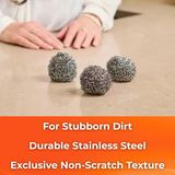 MACROMAX STAINLESS STEEL SCOURER (3 Pack) |  Non-Scratch, Durable Kitchen Cleaning Pads