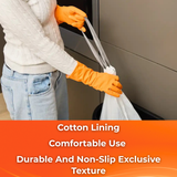 MACROMAX CLEANING GLOVES – Small, Medium and Large | Cotton Lining, Waterproof, Non-Slip Latex Gloves