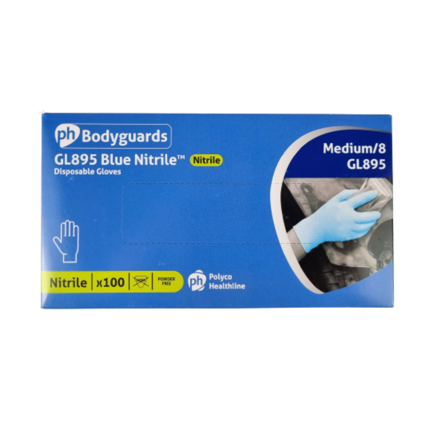 Blue Nitrile Gloves 100pk Powder & Latex Free (GL895)