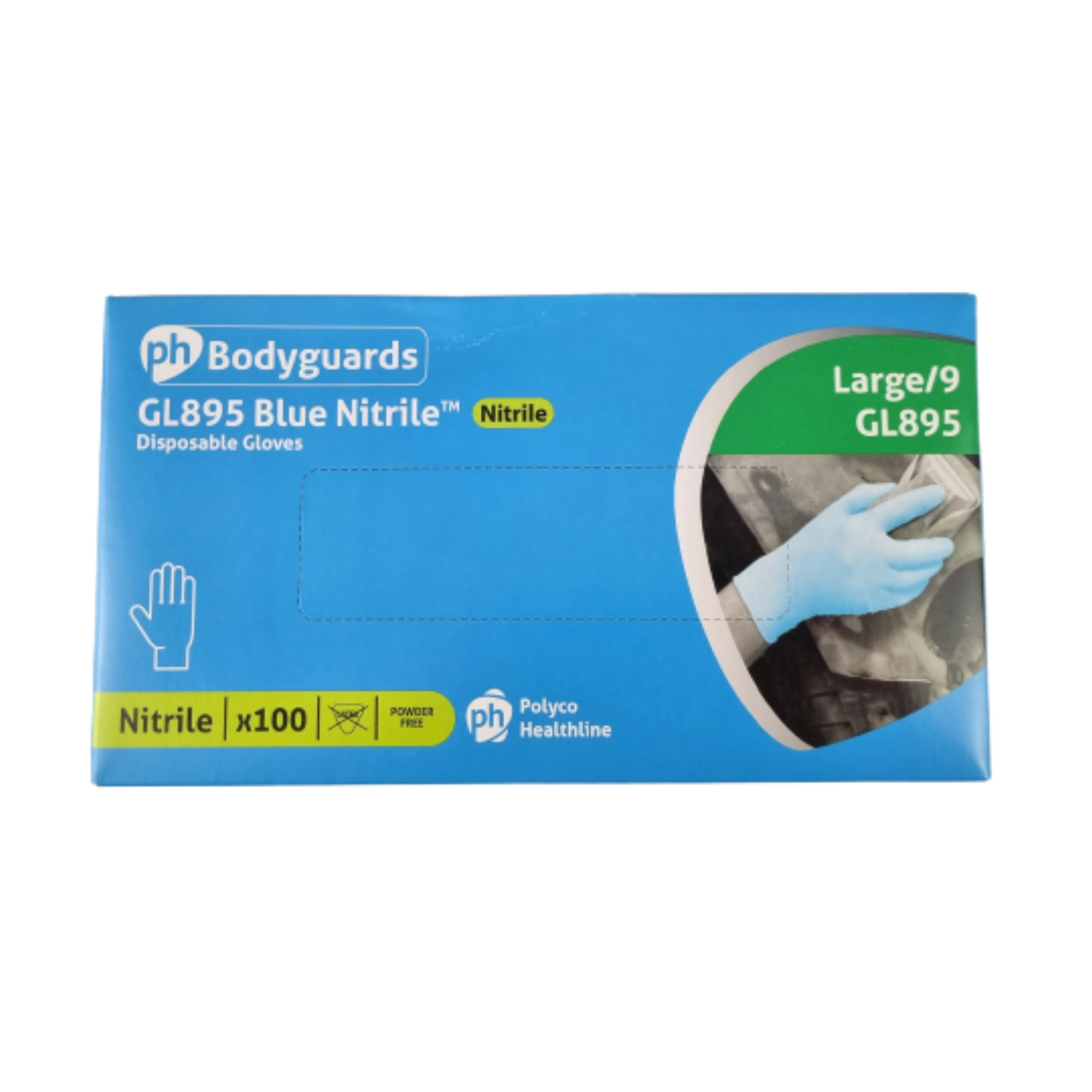 Blue Nitrile Gloves 100pk Powder & Latex Free (GL895)