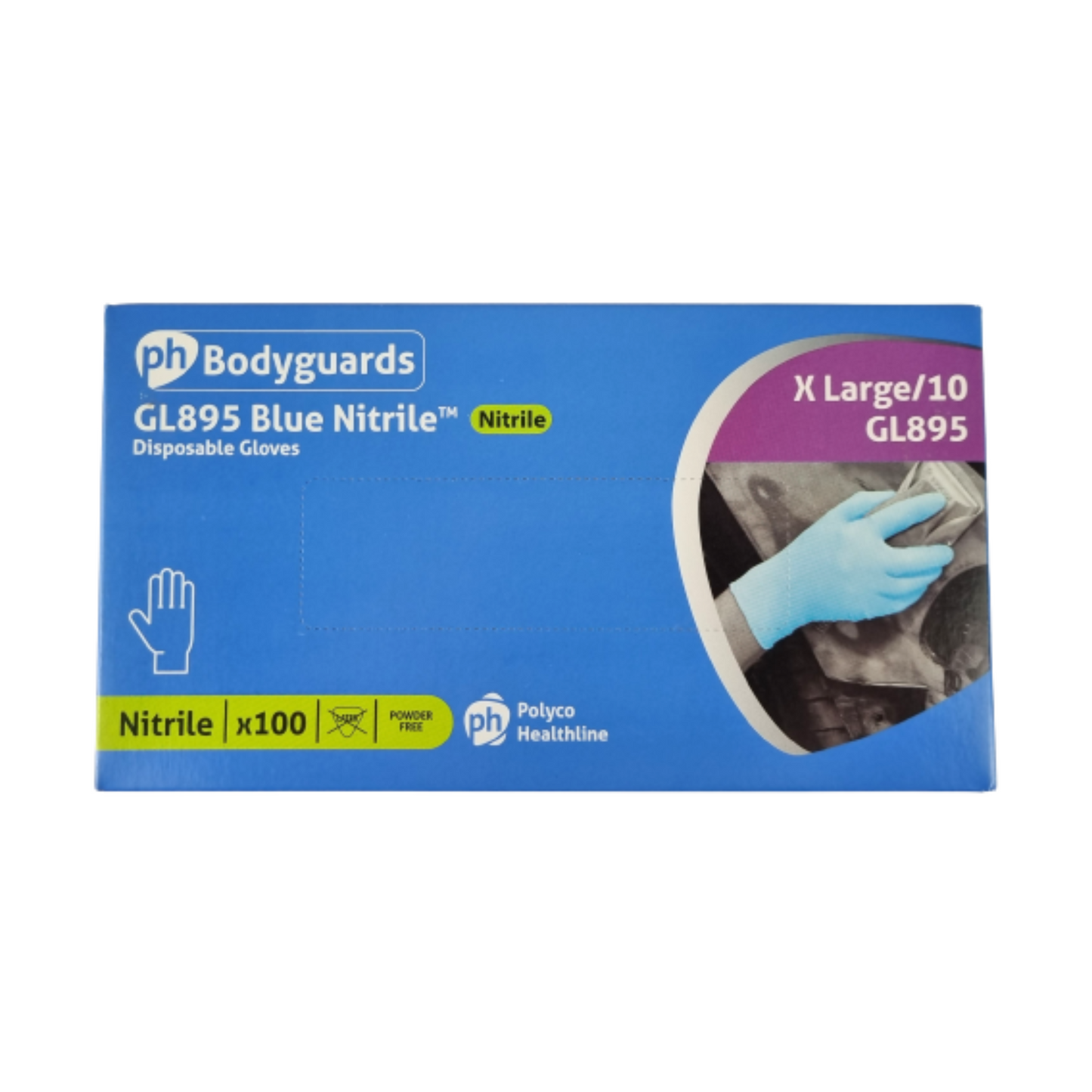 Blue Nitrile Gloves 100pk Powder & Latex Free (GL895)