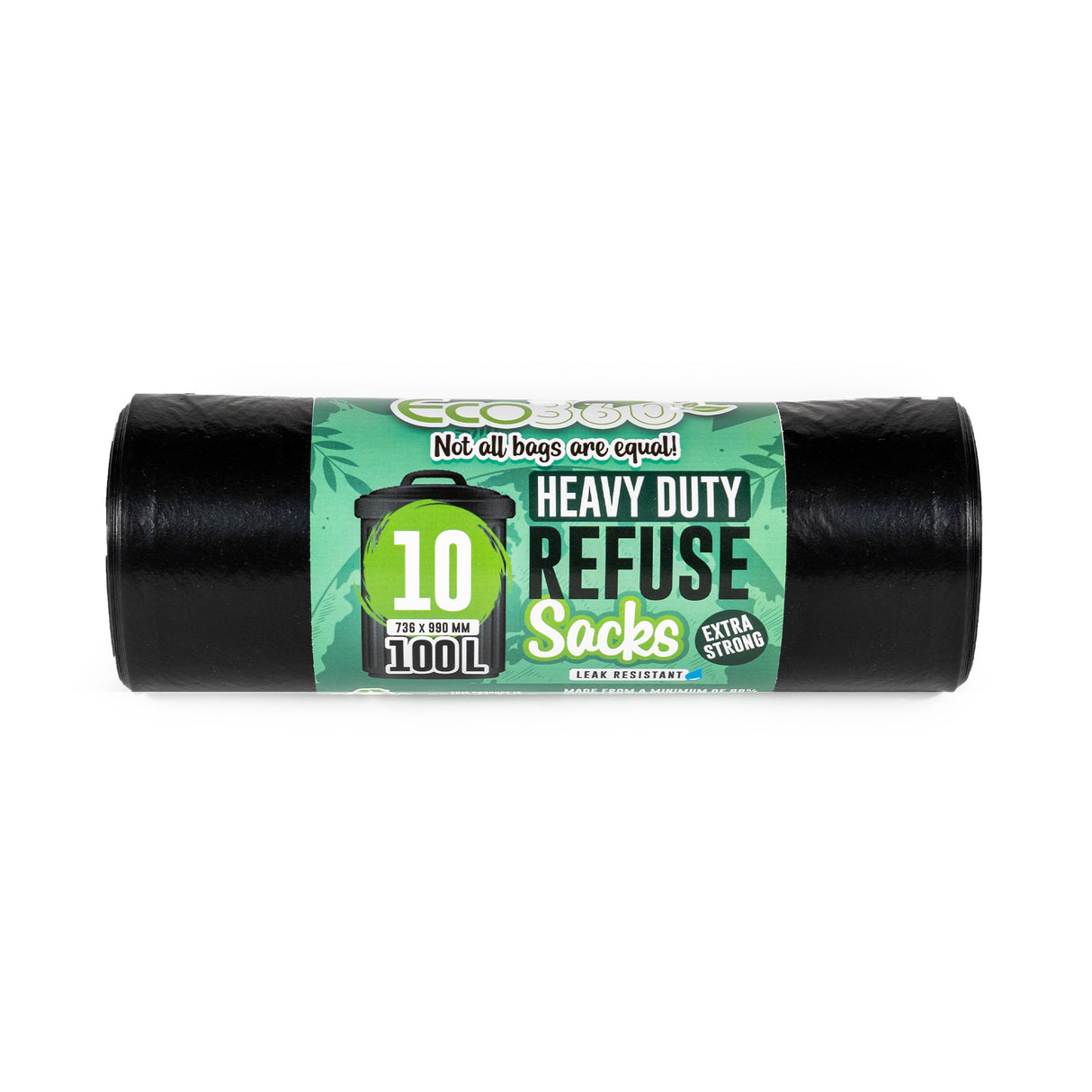 10 x Eco Heavy Duty Super Strong Refuse Sacks 100L