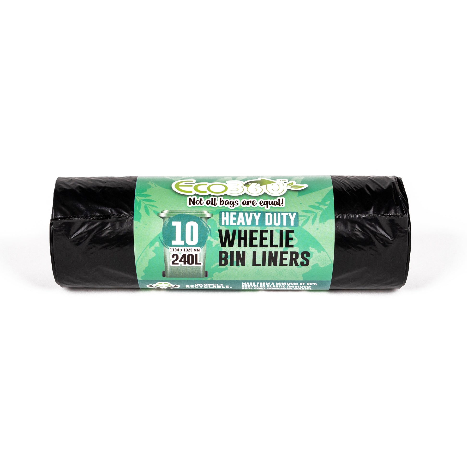 100 pieces of E-Clean 10L Garbage Trash bags bin liners on a roll -  Starsealed
