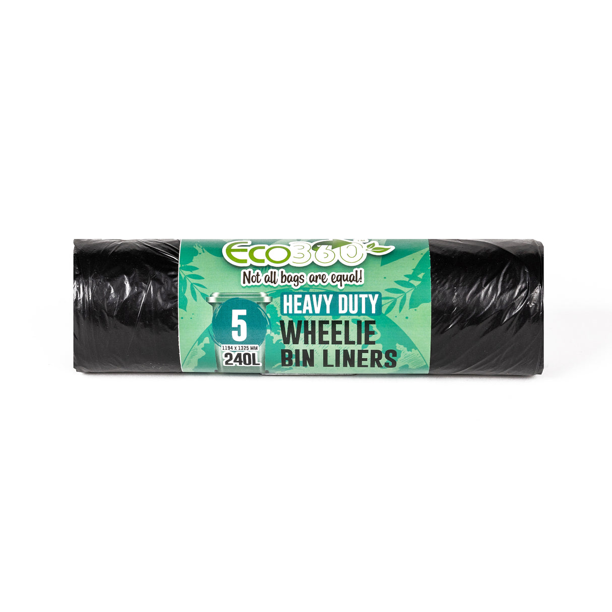 5 x Eco Heavy Duty Wheelie Bin Liners 240L