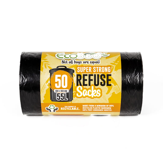 50 x ECO SUPERSTRONG REFUSE SACK 55L