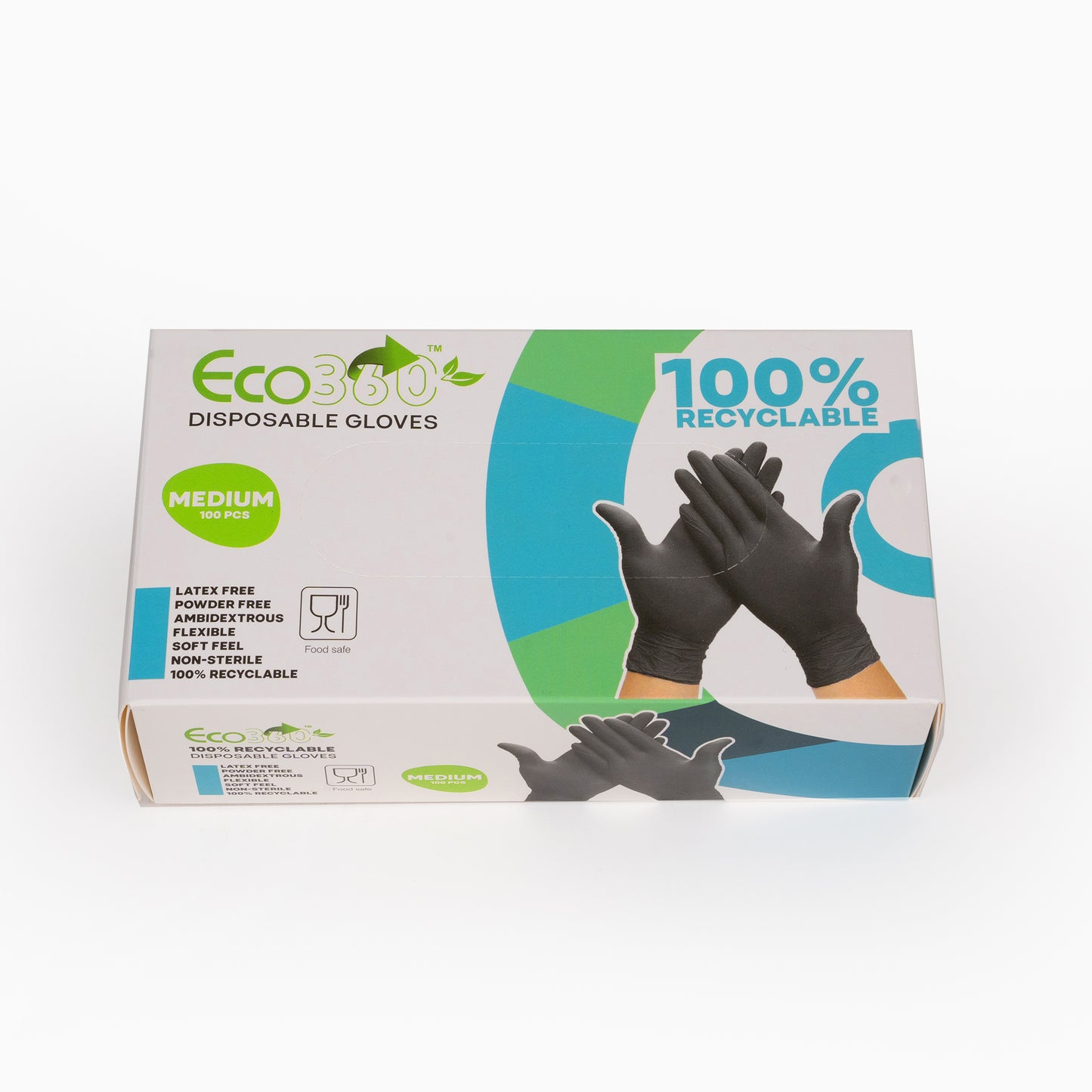 Black Powder-Free TPE Gloves 100% Recyclable