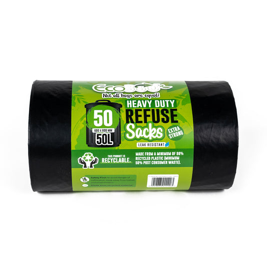 50 x ECO HEAVY DUTY REFUSE SACK 50L