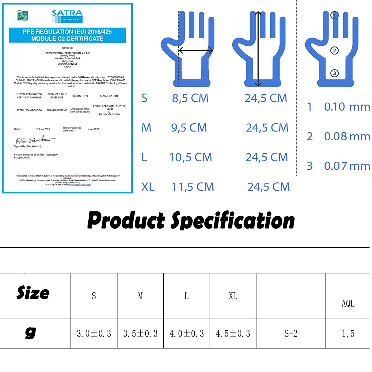 Blue Hybrid Glove - Nitrile and Vinyl Blend