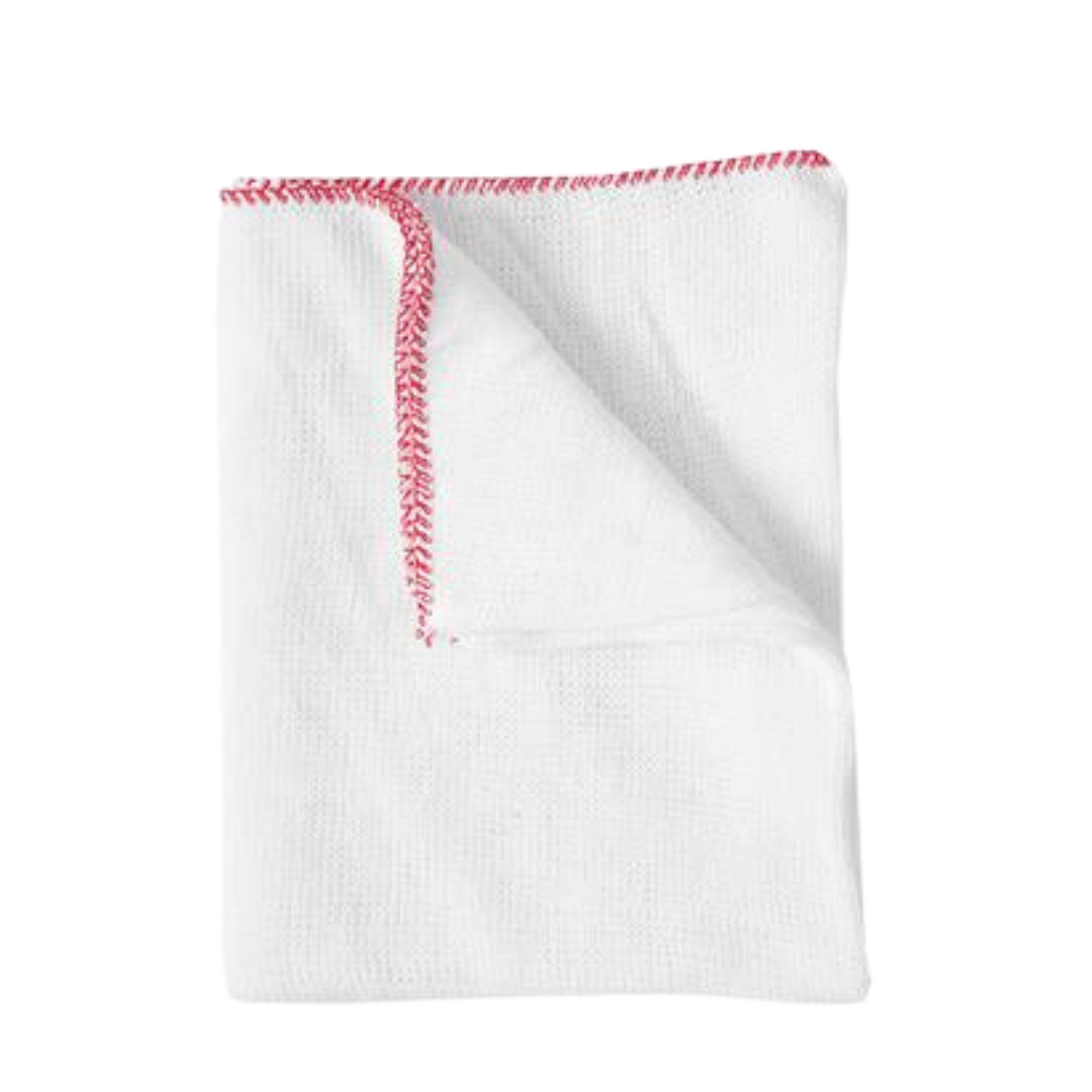 Lightweight Bleached Dishcloths 35x30cm (10pk) Red or Blue