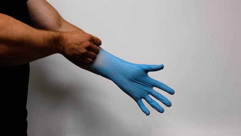 Blue Powder-Free TPE Gloves 100% Recyclable